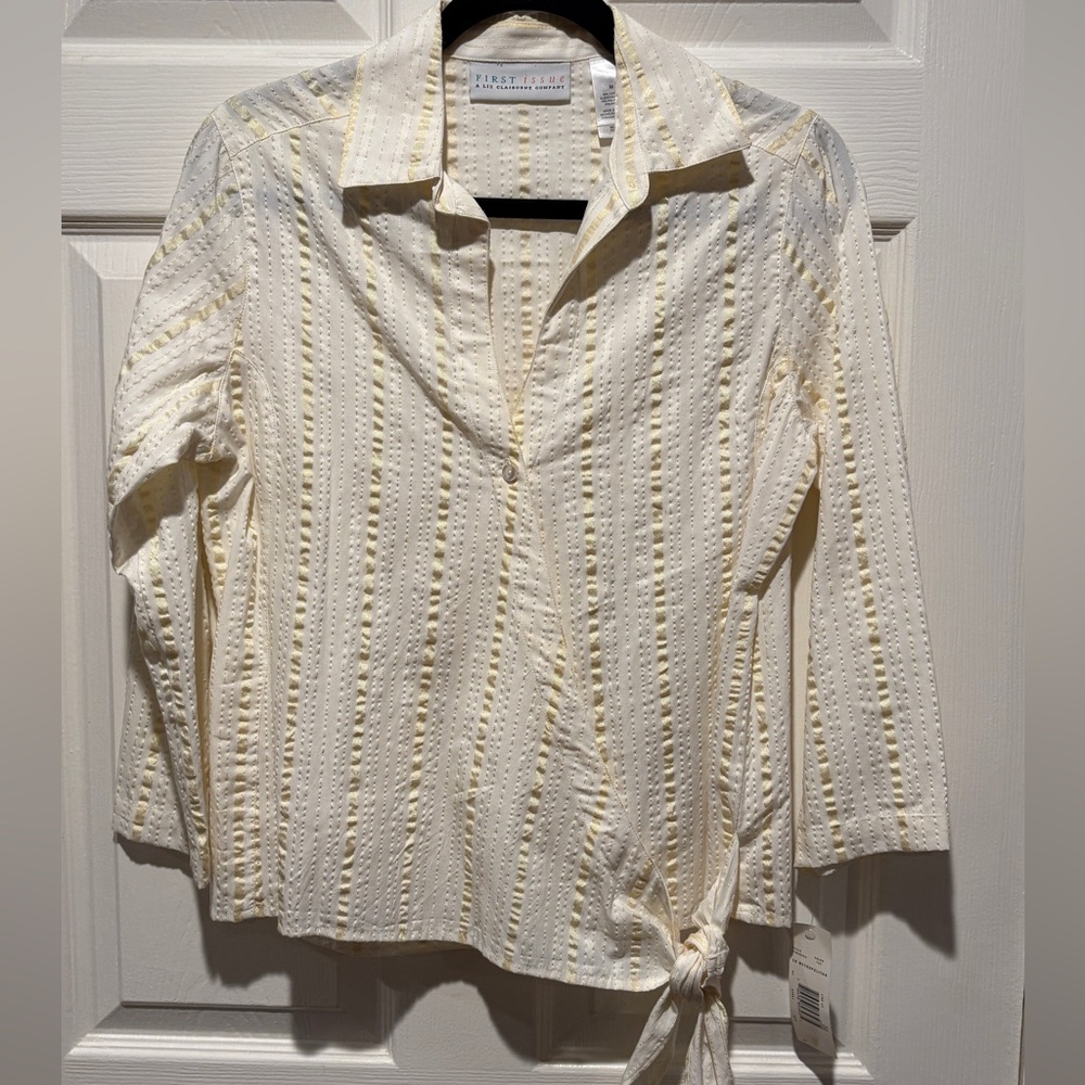 NWT FIRST ISSUE YELLOW BUTTON UP